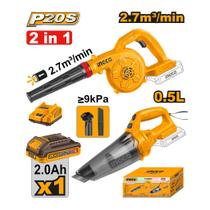 Combo INGCO Aspirador de Pó Soprador Bateria 20V P20S
