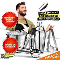 COMBO INOX COQUETELEIRA 750ML (Mais Balde de Gelo) - CLINCK