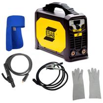 Combo Inversora de Solda ESAB LHN242I TIG/MMA 200A Monofásico 220V com Luva Raspa 20cm Cabos e Touca de Soldador