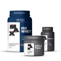 Combo ISO Whey 900g, Creatina 300g e Ômega 3 90 Cápsulas - Max Titanium