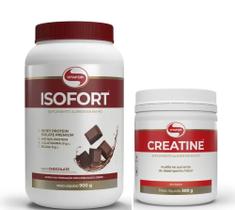 Combo isofort pote 900g chocolate + creatine 300g