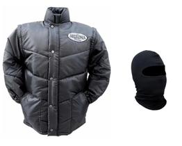 Combo Jaqueta Frio Inverno Original Arizona Tradicional Preta Manga Removível Moto Motoboy + Capuz Ninja Balaclava