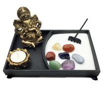 Combo Jardim Zen + Ganesha + Castiçal + Vela + Pedras dos Chakras