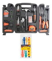 Combo Jogo De Ferramentas 129 Pcs + Jg Chave De Fenda 6 Pçs