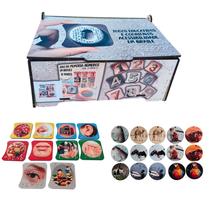 Combo Jogo dos Sentidos e Jogo da memória animais em Braile com estojo MDF