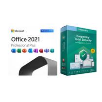 Combo Kaspersky Total Security 5 Usuários 1 Ano e Office Professional Plus 2021 Permanente
