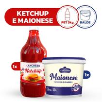 Combo Ketchup Pet 3kg + Maionese Balde 2,8kg Lanchero