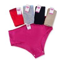 Combo Kit 10 Calcinhas Clássicas Confort Algodão Tanga Calçola Adulto/Plus Size Lisa cores sortidas