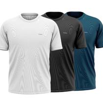 Combo Kit 3 Camisas Raglan Manga Curta Slim Proteção Uv Respirável Para Dia a Dia Academia Passeio