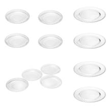 Combo Kit 4 Pratos Rasos + 4 Pratos Sobremesa + 4 Sousplat Pearl Bolinha Wolff Transparente