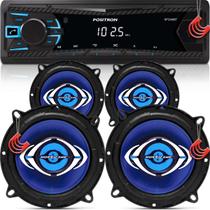 Combo Kit Auto Radio Som Aparelho Automotivo Usb Bluetooth Positron + 4 Falantes Portas 5" + 5" Combo Kit Auto Radio Som Aparelho Automotivo Usb Bluetooth Positron + 4 Falantes Portas 5" + 5"
