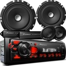 Combo Kit Auto Radio Som Aparelho Automotivo Usb Pioneer +2 Falantes Duas Vias 6" Dianteiros Portas Combo Kit Auto Radio Som Aparelho Automotivo Usb Pioneer +2 Falantes Duas Vias 6" Dianteiros Portas