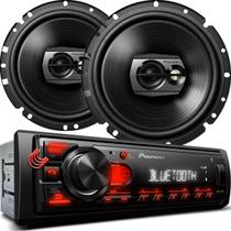 Combo Kit Auto Radio Som Aparelho Automotivo Usb Pioneer +2 Falantes Triaxial 6" Dianteiros Portas Combo Kit Auto Radio Som Aparelho Automotivo Usb Pioneer +2 Falantes Triaxial 6" Dianteiros Portas