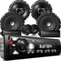 Combo Kit Auto Radio Som Aparelho Automotivo Usb Pioneer +4 Falantes 6" Duas vias + 6" Triaxial