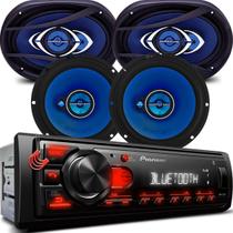 Combo Kit Auto Radio Som Aparelho Automotivo Usb Pioneer +4 Falantes Dianteiros e Traseiros Tampão Combo Kit Auto Radio Som Aparelho Automotivo Usb Pioneer +4 Falantes Dianteiros e Traseiros Tampão