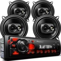 Combo Kit Auto Radio Som Aparelho Automotivo Usb Pioneer +4 Falantes Portas - Dianteiros e Traseiros