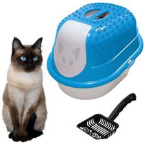 Combo Kit Banheiro Para Gatos Caixa De Areia Fechada Cat Toalete + Pá Higiênica Furacão Pet