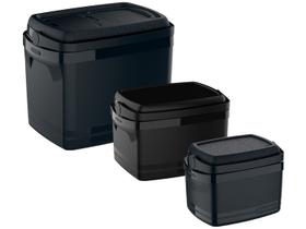 Combo Kit Caixa Térmica 32L 12L 5L Collers Soprano Preto Alça Reforçada Conservar Bebidas Alimentos