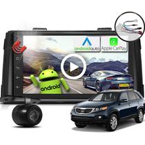 Combo Kit Central Multimidia Android MP5 7 polegadas + Camera ré + Chicotes + Moldura Sorento 10/13