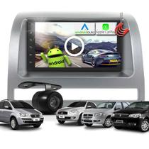 Combo Kit Central Multimidia Android MP5 7 pols + Camera ré + Moldura Prata Palio Siena Idea Strada Combo Kit Central Multimidia Android MP5 7 pols + Camera ré + Moldura Prata Palio Siena Idea Strada