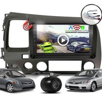 Combo Kit Central Multimidia Android MP5 9 polegadas + Camera de ré + Chicotes + Moldura New Civic