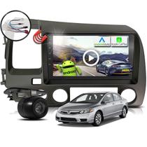Combo Kit Central Multimidia MP5 Android 9 polegada + Camera ré + Chicotes + Moldura Honda New Civic