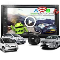Combo Kit Central Multimidia MP5 Android + Camera de ré + Moldura Honda Fit e City Dx Lx