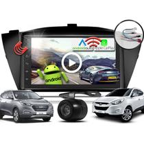 Combo Kit Central Multimidia MP5 Android + Camera ré + Moldura + Chicotes Hyundai Ix35 2010 a 2022