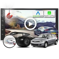 Combo Kit Central Multimidia MP5 + Camera de ré + Chicote Tiida 2008 Até 2013 AndroidAuto CarPlay