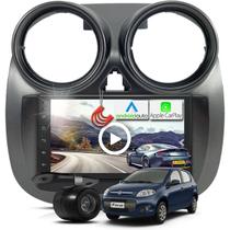 Combo Kit Central Multimidia MP5 + Camera de ré + Moldura Cinza Novo Palio 12/17 AndroidAuto CarPlay