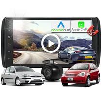 Combo Kit Central Multimidia MP5 + Camera de ré + Moldura Ford Ka Focus Escort AndroidAuto CarPlay