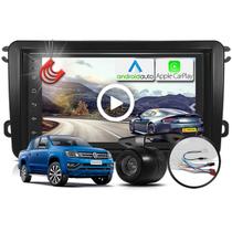 Combo Kit Central Multimidia MP5 + Camera de ré + Moldura Preta Amarok AndroidAuto CarPlay