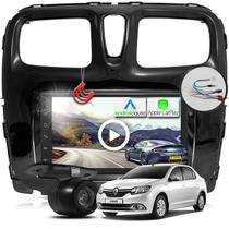 Combo Kit Central Multimidia MP5 + Camera ré + Chicote + Moldura Renault Logan AndroidAuto CarPlay