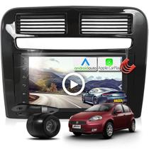Combo Kit Central Multimidia MP5 + Camera ré + Moldura Black Piano Punto 07/12 AndroidAuto CarPlay