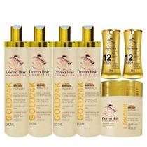 Combo Kit Gold 24K Dama Hair Reconstrução Capilar (7 Itens)