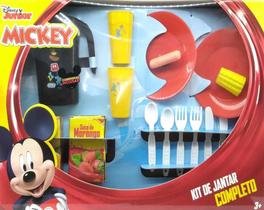 Combo Kit Jantar Completo Mickey Disney 15 Acessórios Presente Menina Brincadeira Cirança B254