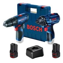Combo kit Parafusadeira e Chave de Impacto Gsr 120Gdr 120 Caixa Plastica BOSCH06019G80E4