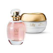 Combo Kit Perfume Lily Soleil Desodorante Colônia 75ml + Creme Acetinado Hidratante Desodorante 250g