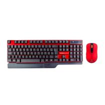 Combo Kross Teclado e Mouse USB, Sem Fio, Elegance - KE-KM553V1 Preto/Vermelho
