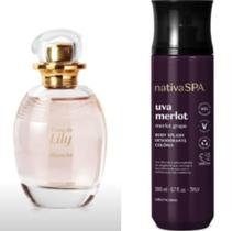 Combo L'eau lily branche colônia desodorante 75ml +body espech Uva Merlot 200ml oboticario