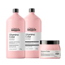 Combo l'oreal vitamino color resveratrol shampoo e condicionador 1.5 lt + máscara 500 gr