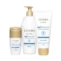 Combo La Piel Biosensitive: Hidratante Corporal 400ml + Gel de Banho 200g + Antitranspirante 55ml
