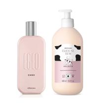 Combo Layering Doçura Divertida: Loção Corporal Cuide-se Bem Deleite 400ml + Egeo Choc Colônia 90ml
