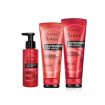 Combo Leave-in Finalizador Shampoo Condicionador Cauterização dos Lisos Alisados Siàge Eudora