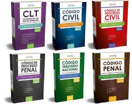 Combo Legislação 2023 Códigos Civis, Penais, CLT e Tributário 6 Livros