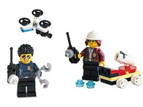 Combo LEGO Cidade Minifigura - Chefe de Polícia com Drone e F