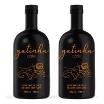 Combo Licor Fino De Doce De Leite Com Café Gatinha 750ml