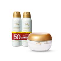 Combo Lily: Creme Acetinado Hidratante Corporal 250g + Desodorante Antitranspirante 2x75g/125ml