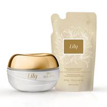 Combo Lily: Creme Acetinado Hidratante Desodorante 250g + Refil 250g - Corpo e banho