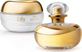 Combo Lily: Eau de Parfum 75ml + Creme Acetinado Hidratante Desodorante Corporal - Kit para presente